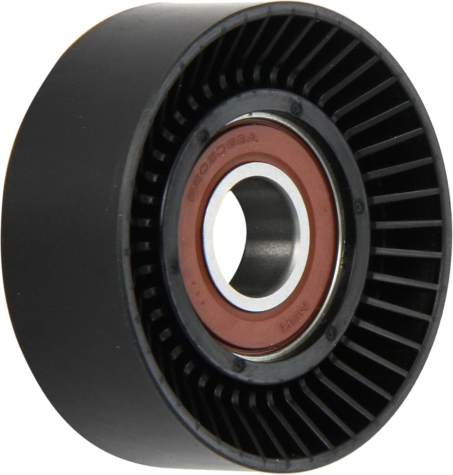 Dayco 89144 front view showing pulley profile and mounting hole for reliable fit