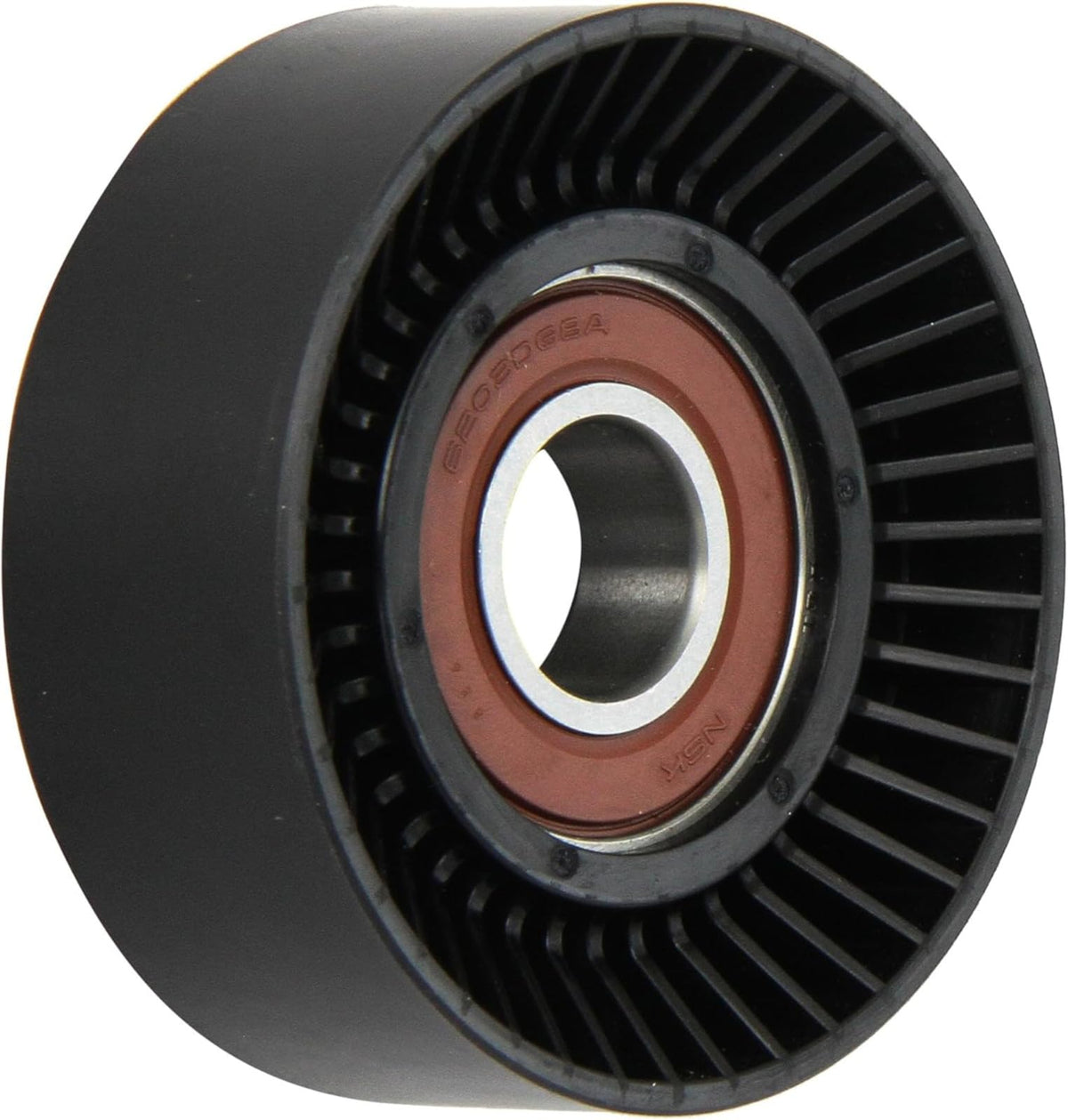 Dayco 89144 front view showing pulley profile and mounting hole for reliable fit