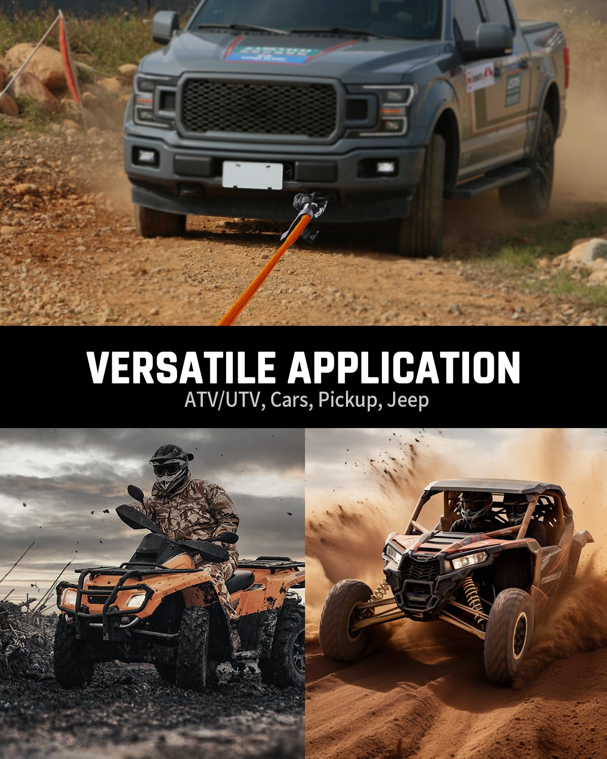 DAYDOOR lifestyle shot of off-road truck using kit for reliable recovery