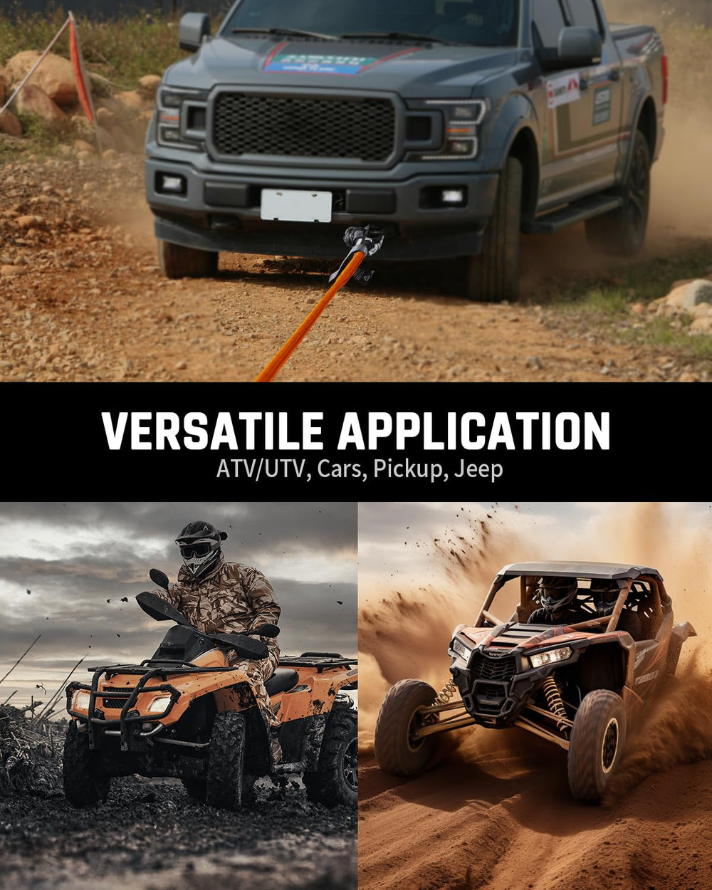 DAYDOOR lifestyle shot of off-road truck using kit for reliable recovery