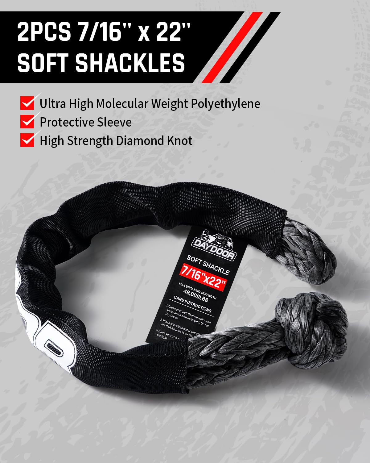 DAYDOOR rope rolled beside hands to show lightweight handling benefit