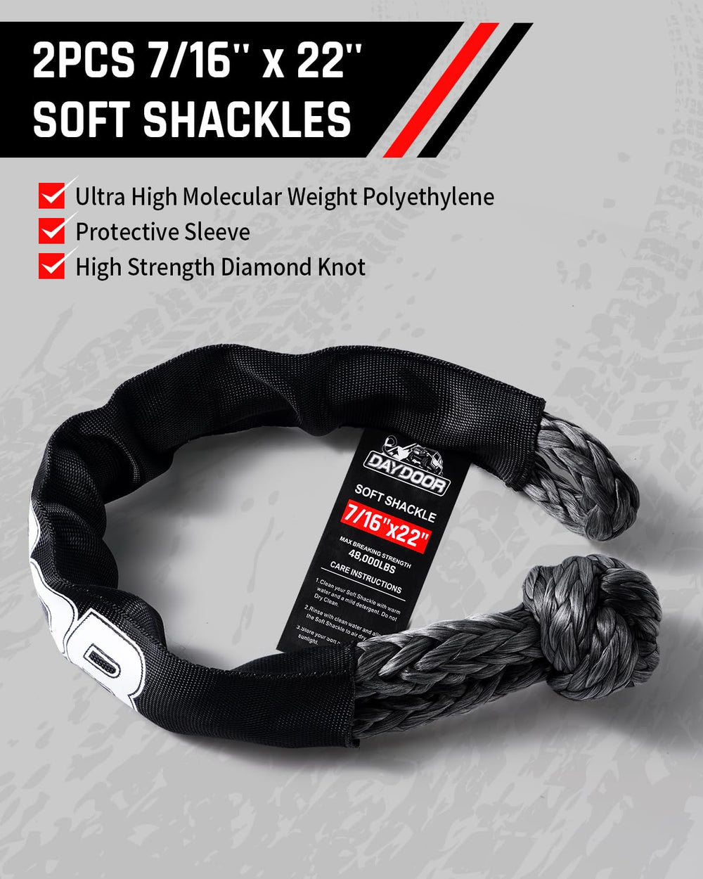 DAYDOOR rope rolled beside hands to show lightweight handling benefit