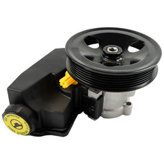 Daysyore front view of power steering pump showing new reliable assembly