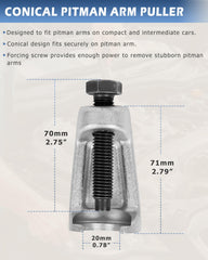 DAYUAN ball joint splitter detail showing hardened steel and secure grip advantage