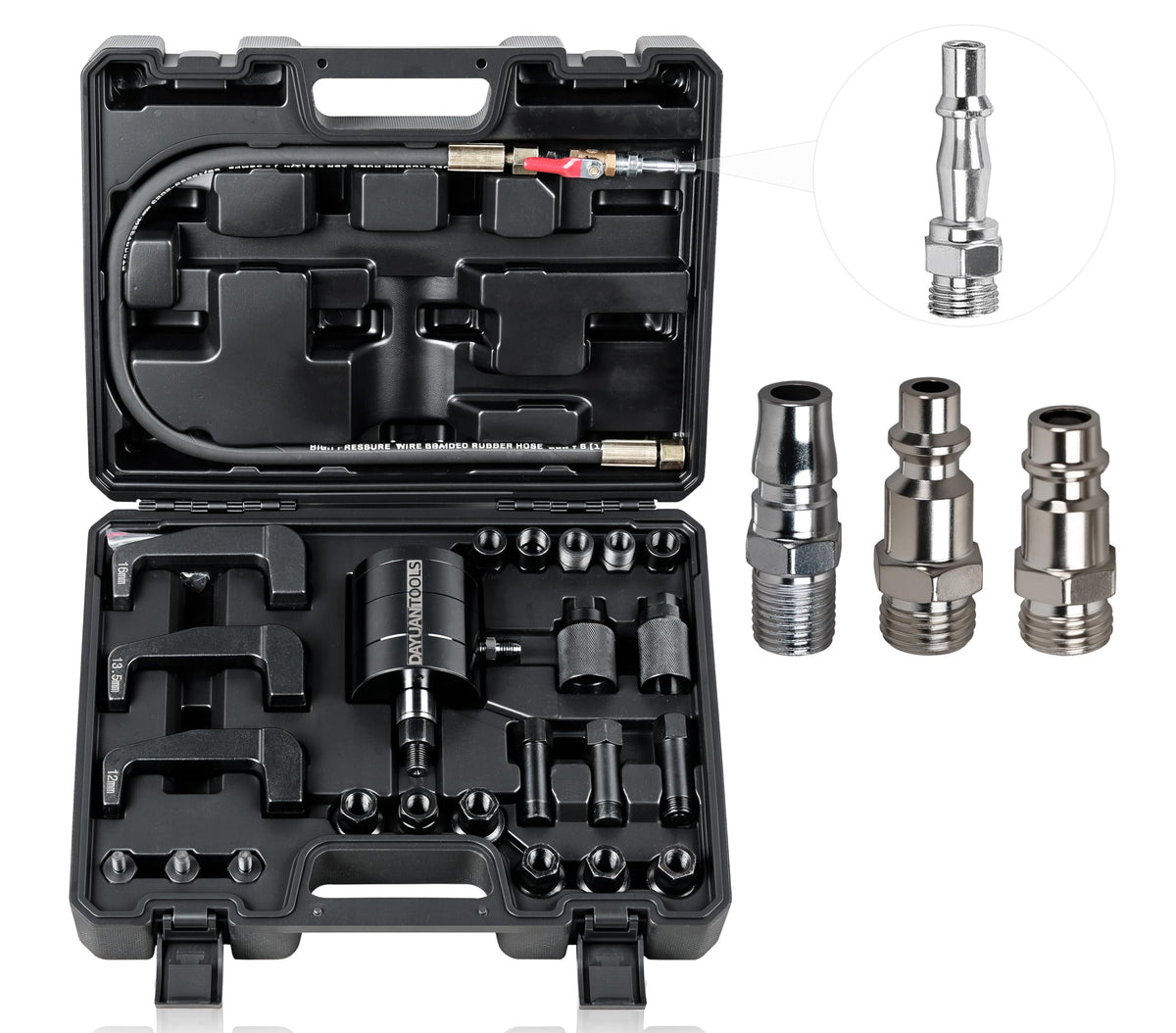DAYUAN front view of full injector puller kit showing organized components and benefit of readiness