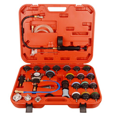 DAYUAN front packaging showing full 28-piece radiator tester kit and contents
