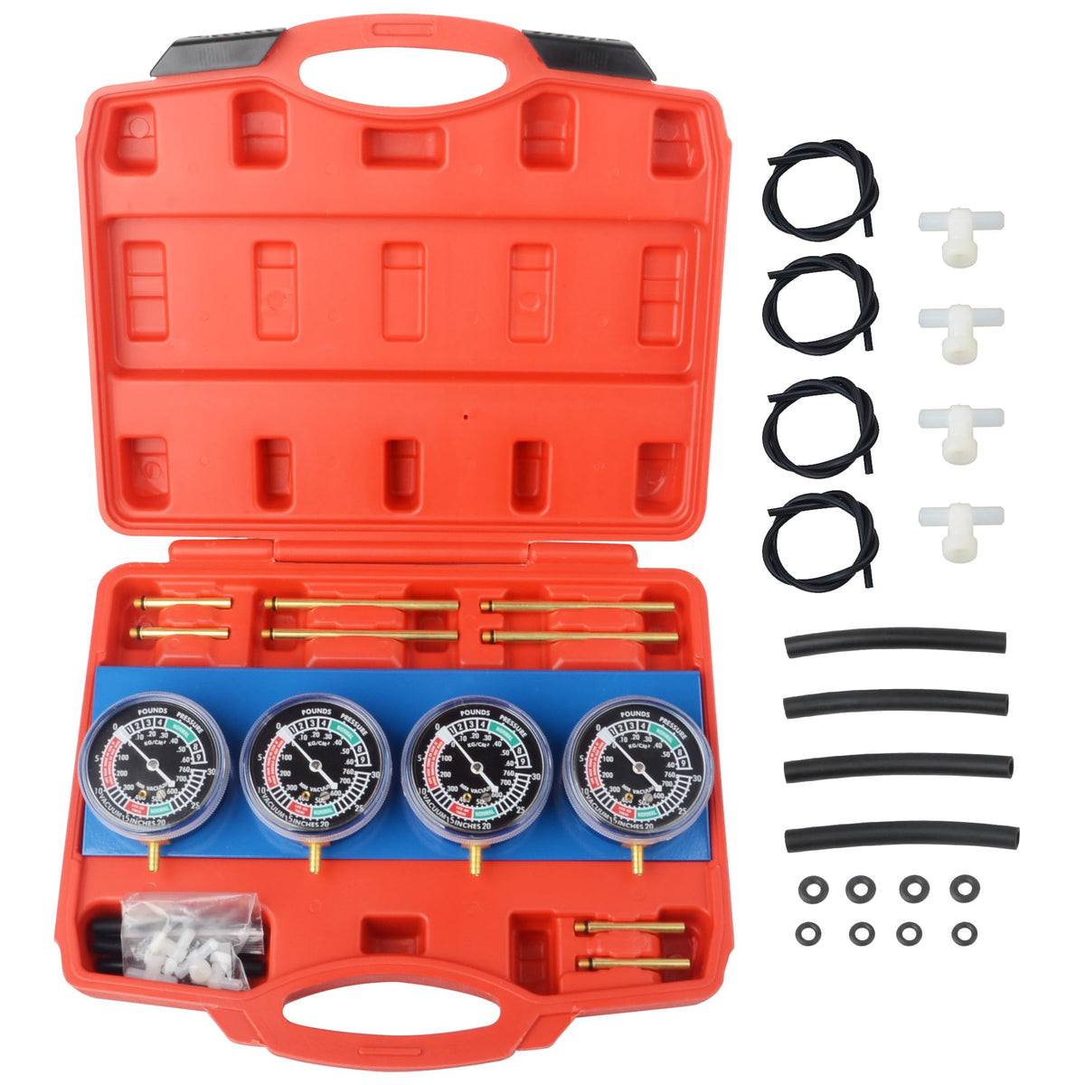 DAYUAN front view of 4-gauge synchronizer kit showing organized layout and durability