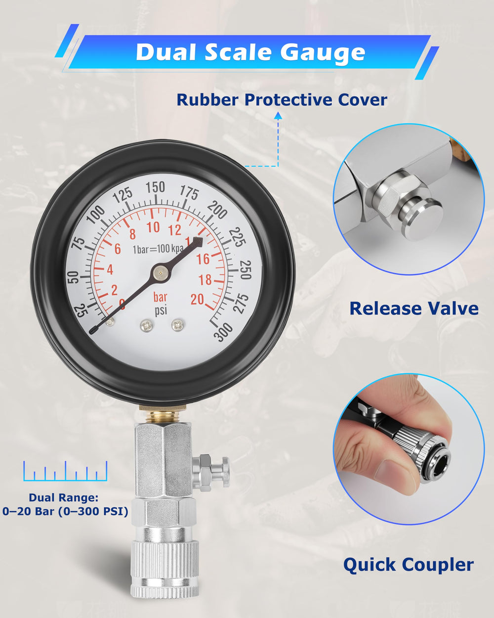 DAYUAN rubber cone adapters ready for quick non-threaded compression checks