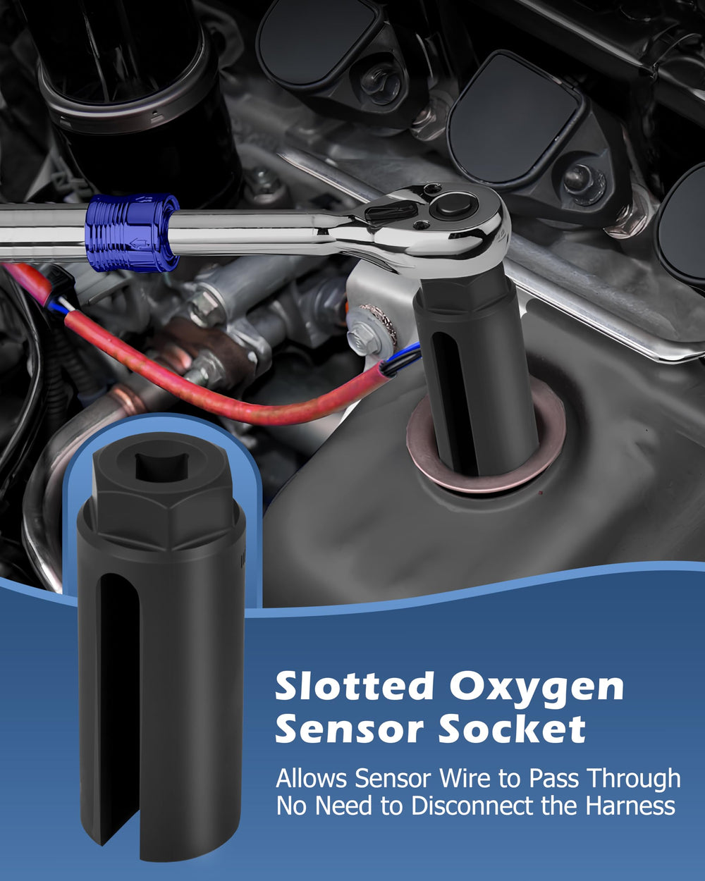DAYUAN socket close-up with cutout protecting sensor wires during removal