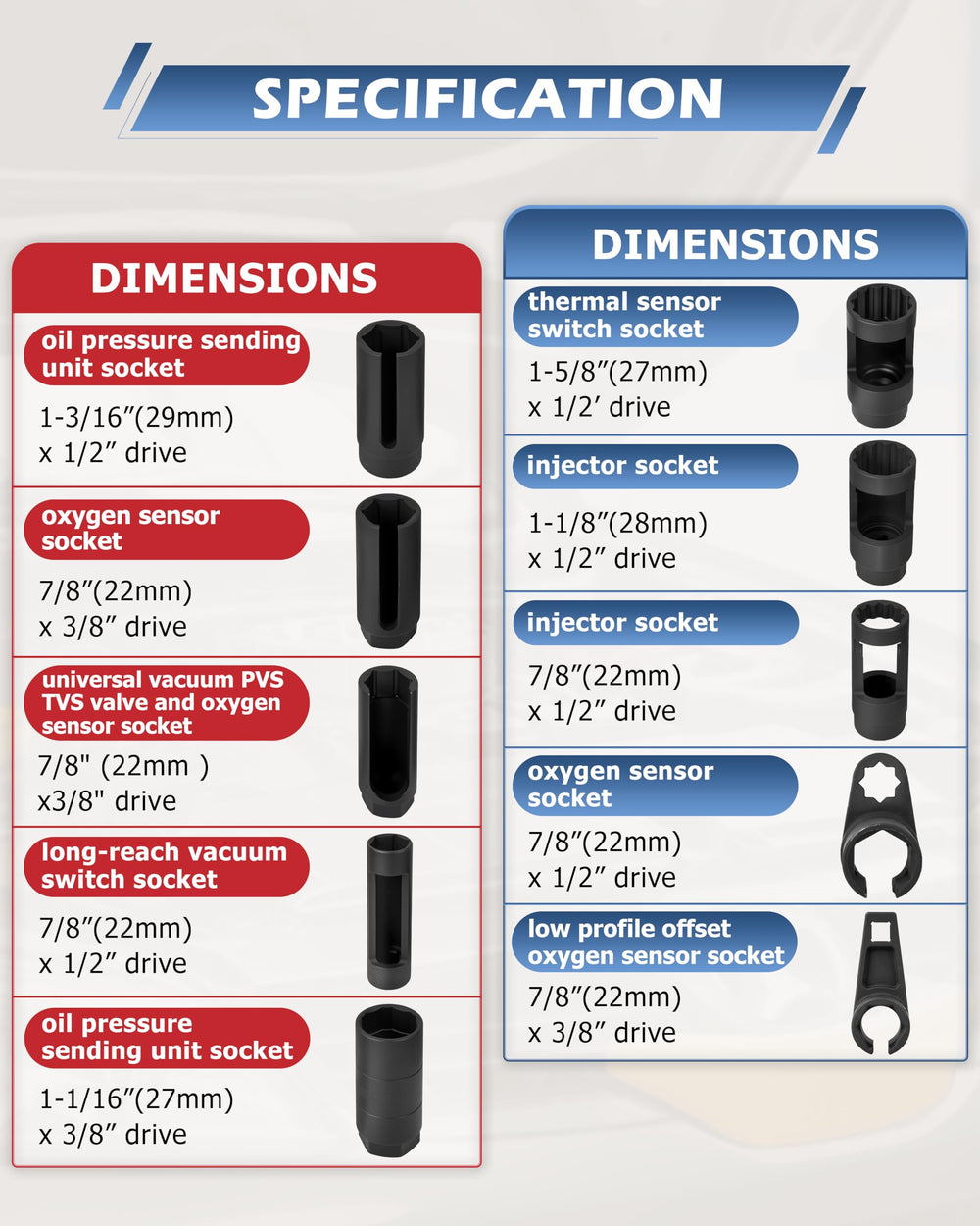 DAYUAN socket size markings visible for quick selection and accuracy