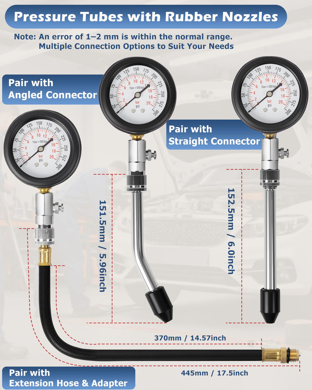 DAYUAN 14mm and 18mm spark plug adapters for direct plug testing