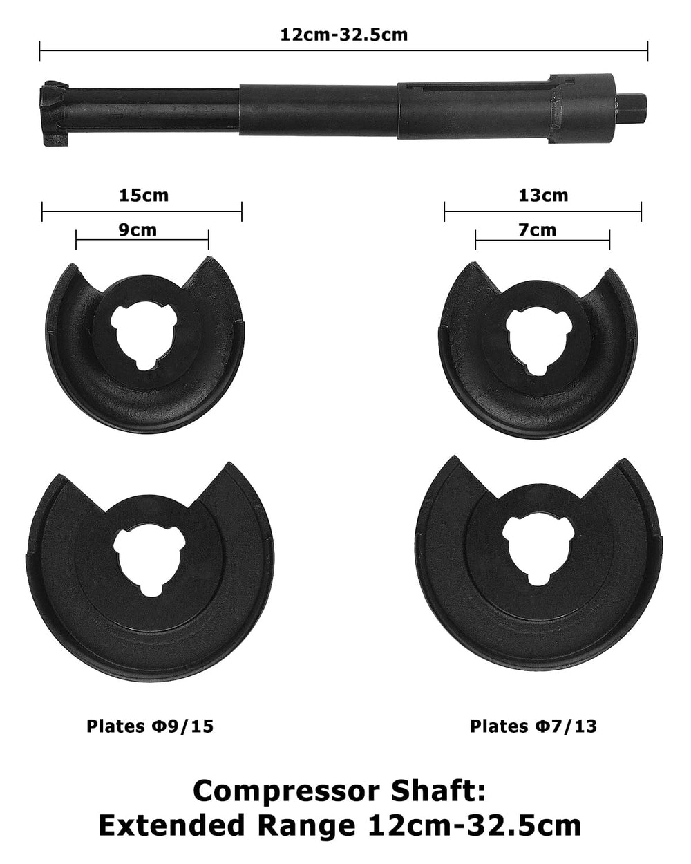 DAYUAN telescopic compressor close-up showing robust shaft and adjustment benefit