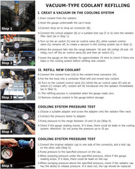 DAYUAN vacuum purge and refill tools displayed to remove air and refill coolant