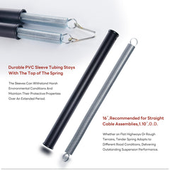 Dazakoot protective plastic sleeve covering spring to prevent cable wear