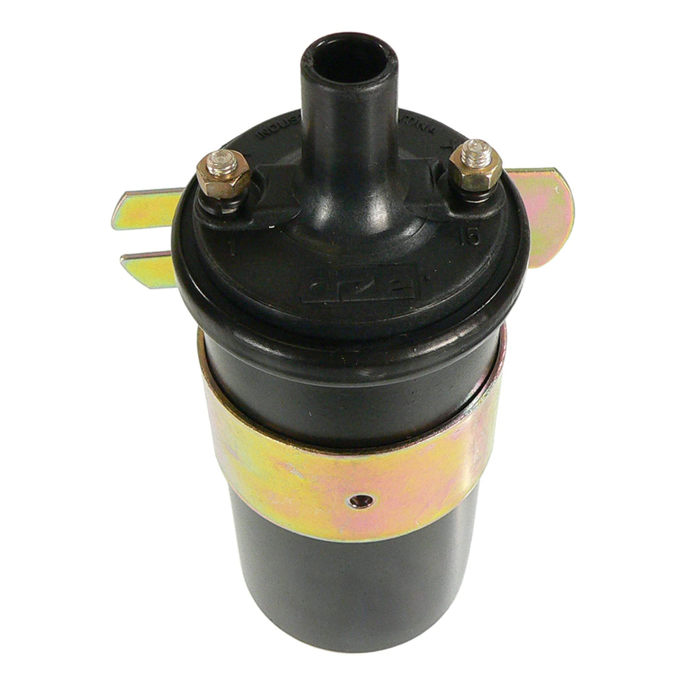 DB Electrical coil close-up mounted on engine showing fit and dependable spark