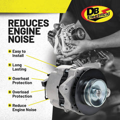 DB Electrical alternator pulley close-up showing V1 pulley for correct belt alignment
