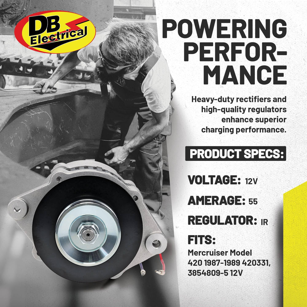 DB Electrical alternator side mounting detail illustrating bolt points and fitment