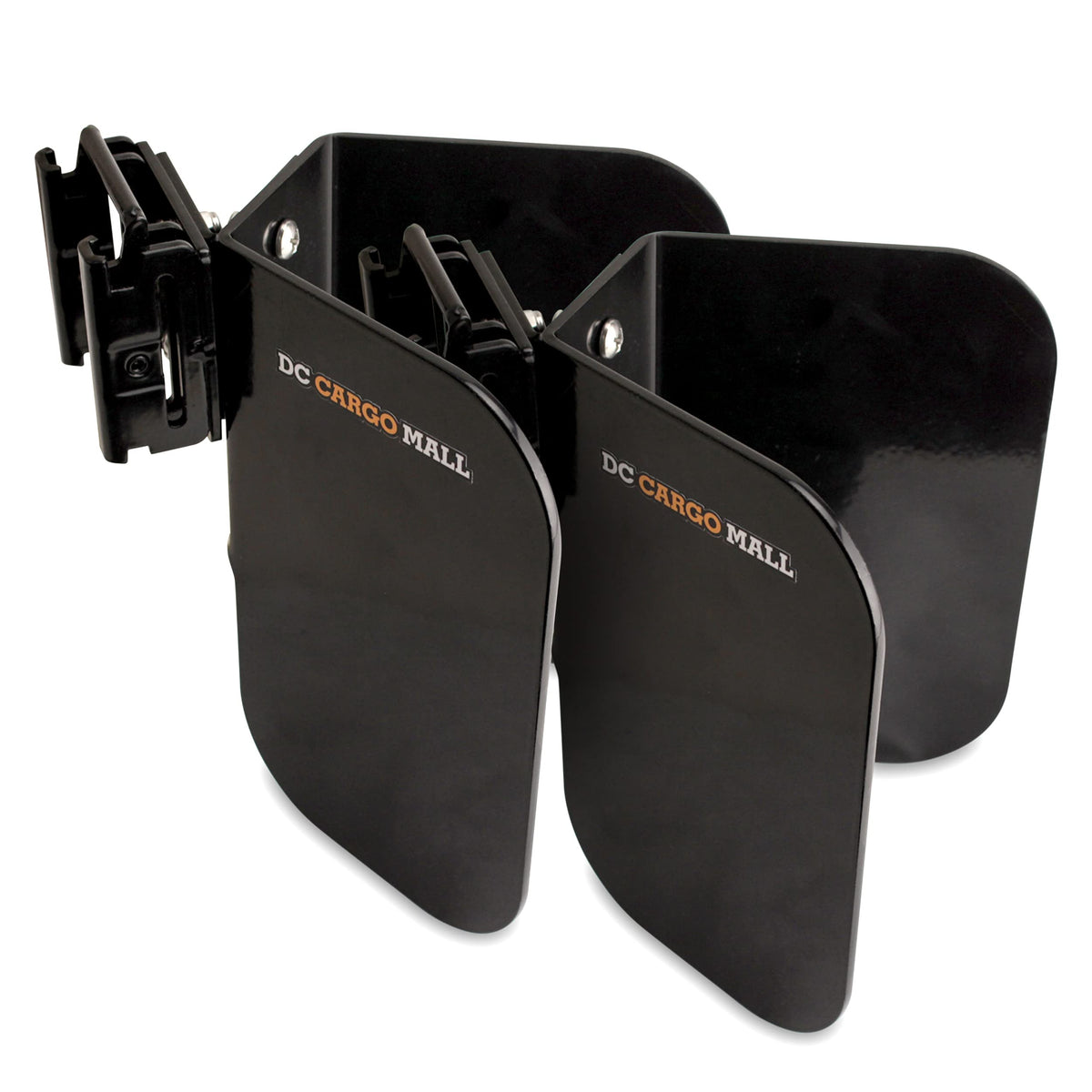 DC Cargo Mall front view wheel chock showing secure tire support and quick E‑Track snap