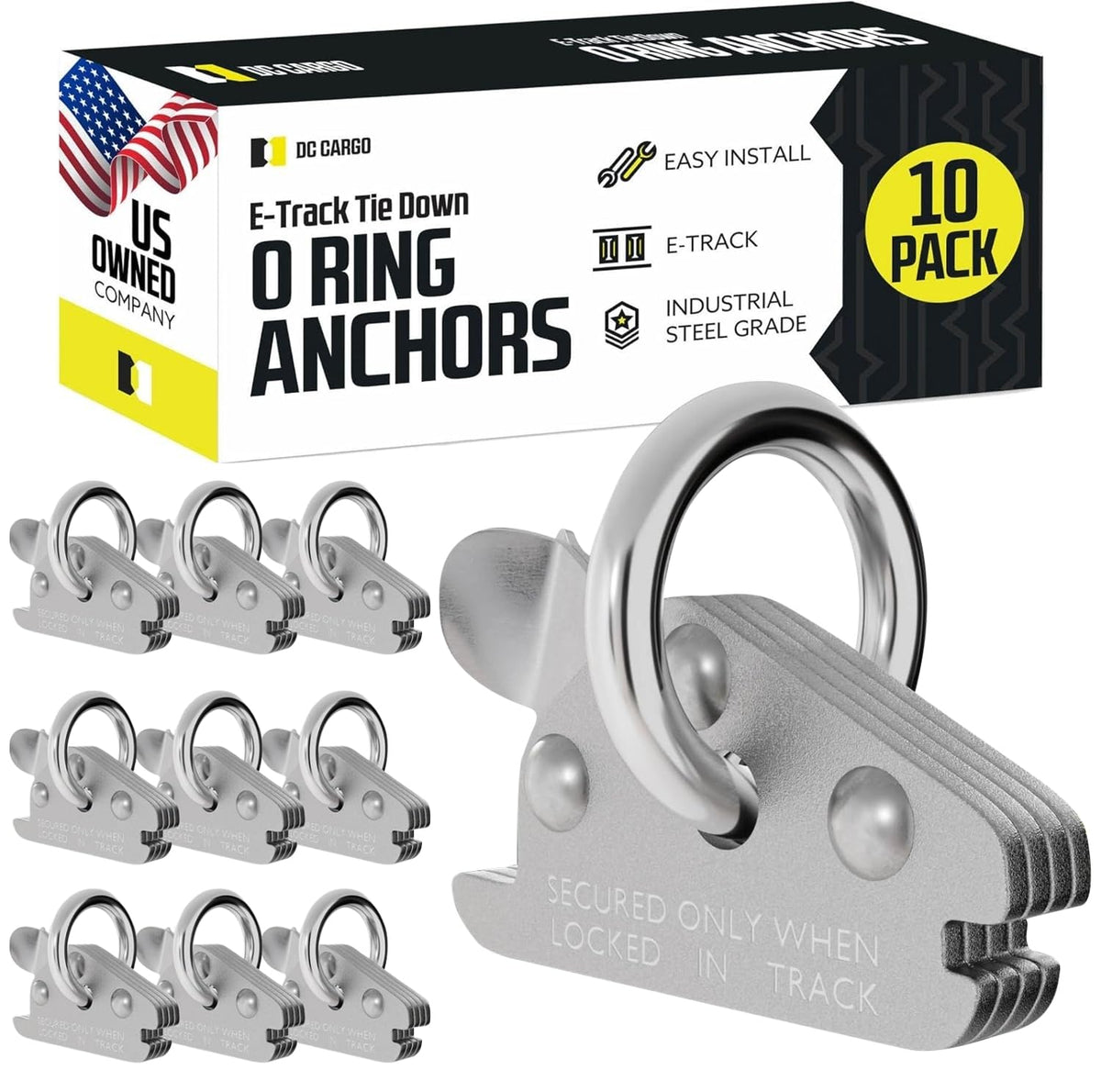DC Cargo Mall front pack of ten O-rings showing product and load capacity benefit
