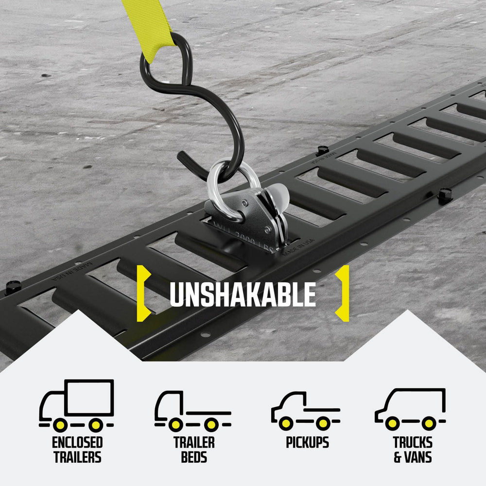 DC Cargo Mall O-ring installed in E-track demonstrating secure anchor benefit