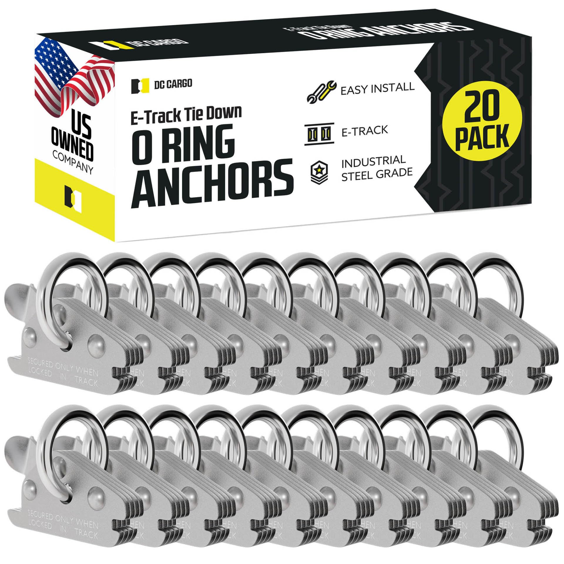 DC Cargo Mall O-ring beside a ruler showing 1.5-inch opening for versatile use