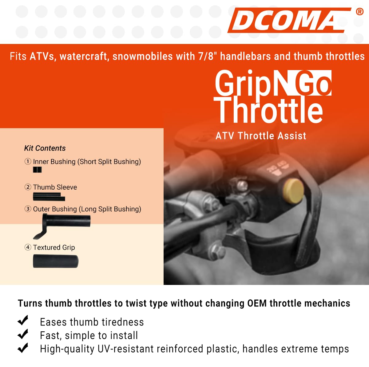 DCOMA close-up of reinforced plastic texture demonstrating UV-resistant durability