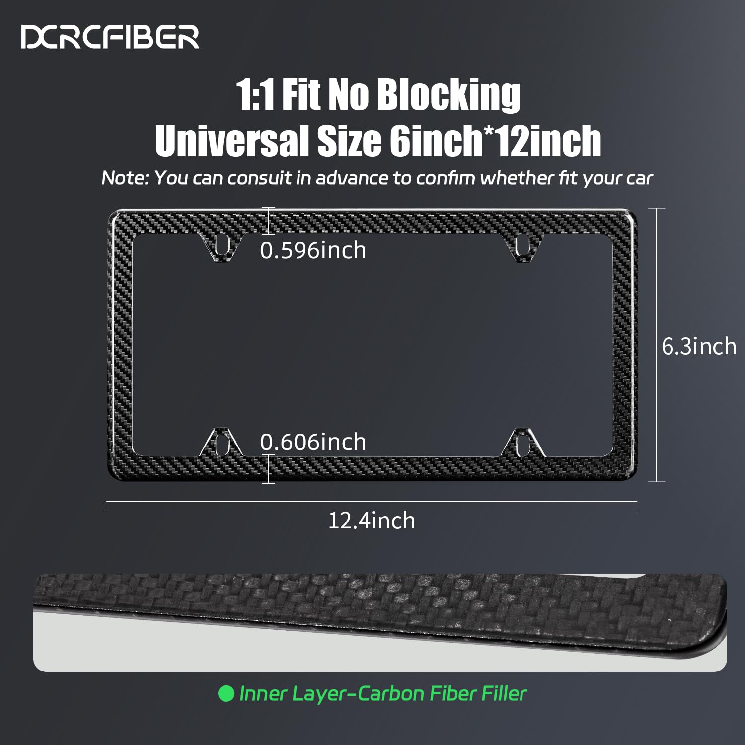 DCRCFIBER carbon twill close-up displaying weave texture and durable finish benefits visibility