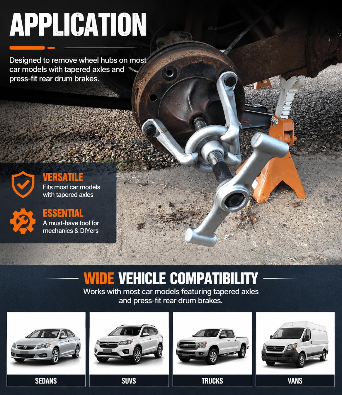 DearChan adjustable arms extended to 7-1/2 inch bolt circle for fitment