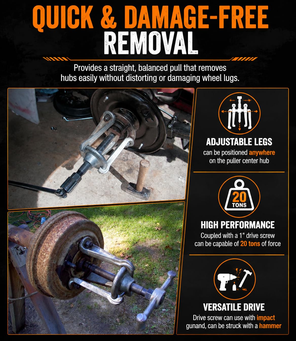 DearChan puller with included striking wrench demonstrating controlled impact use