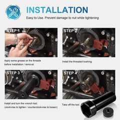Deargooday left-hand threaded bushing detail enabling correct thread fit