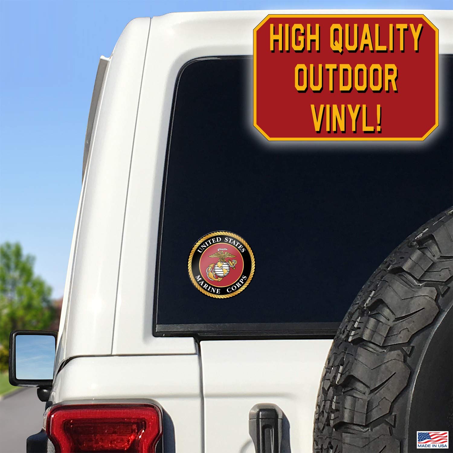 DECALCOMANIA LIFESTYLE DECALS white emblem taillight stickers shown on a taillight for enhanced visibility
