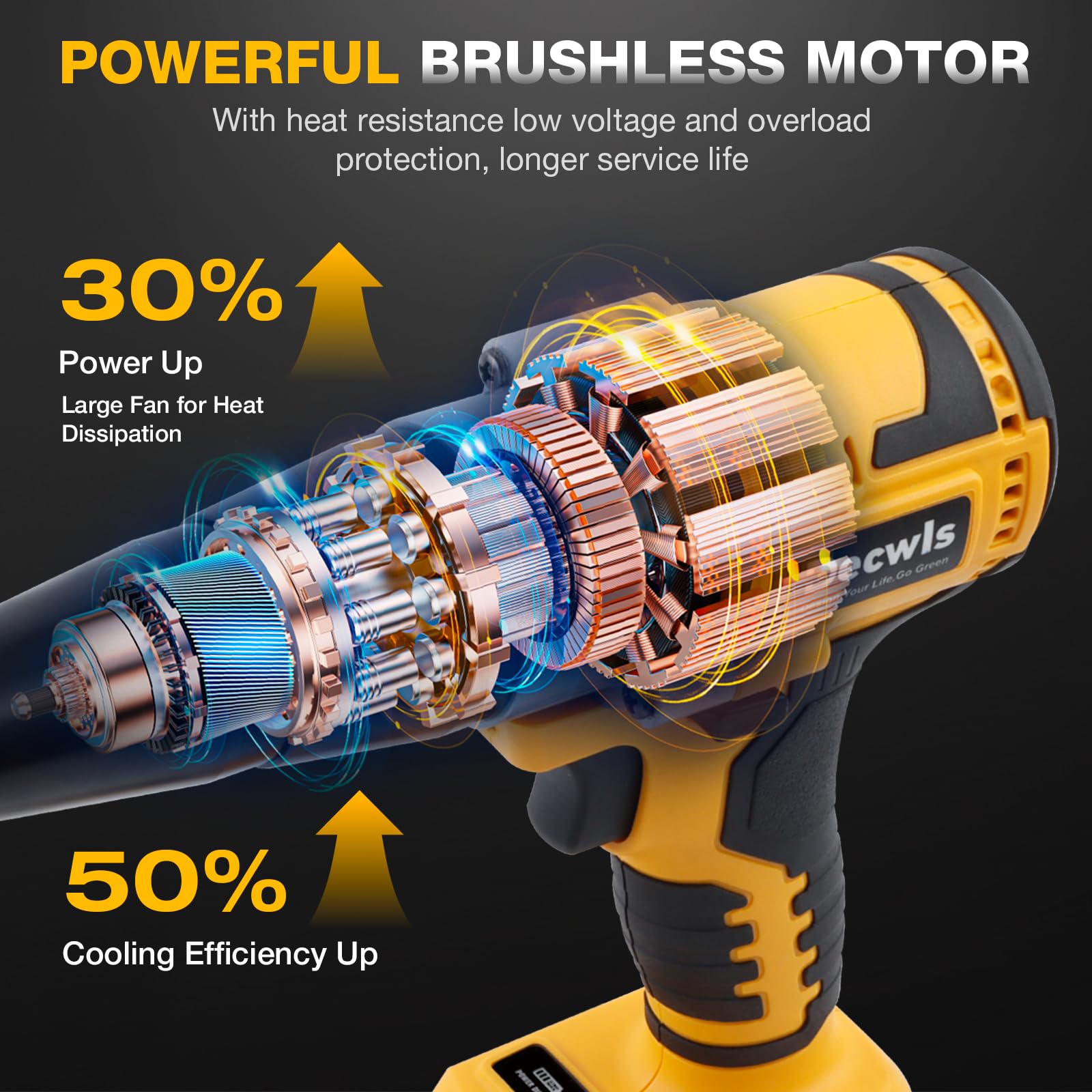 Decwls being used overhead on a car panel showing cordless mobility