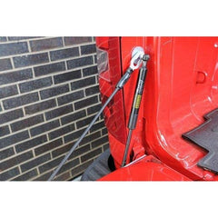 DEE ZEE DZ43205 in-use with one-hand tailgate lowering for safer, smoother access