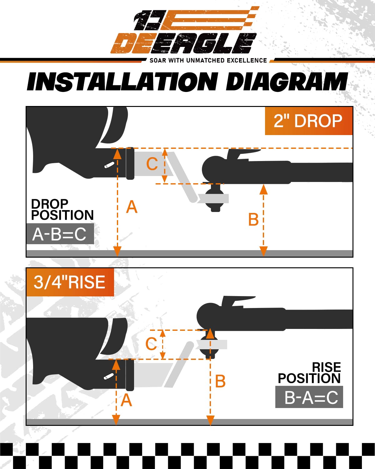 DEEAGLE mount side profile, welded steel construction for strength