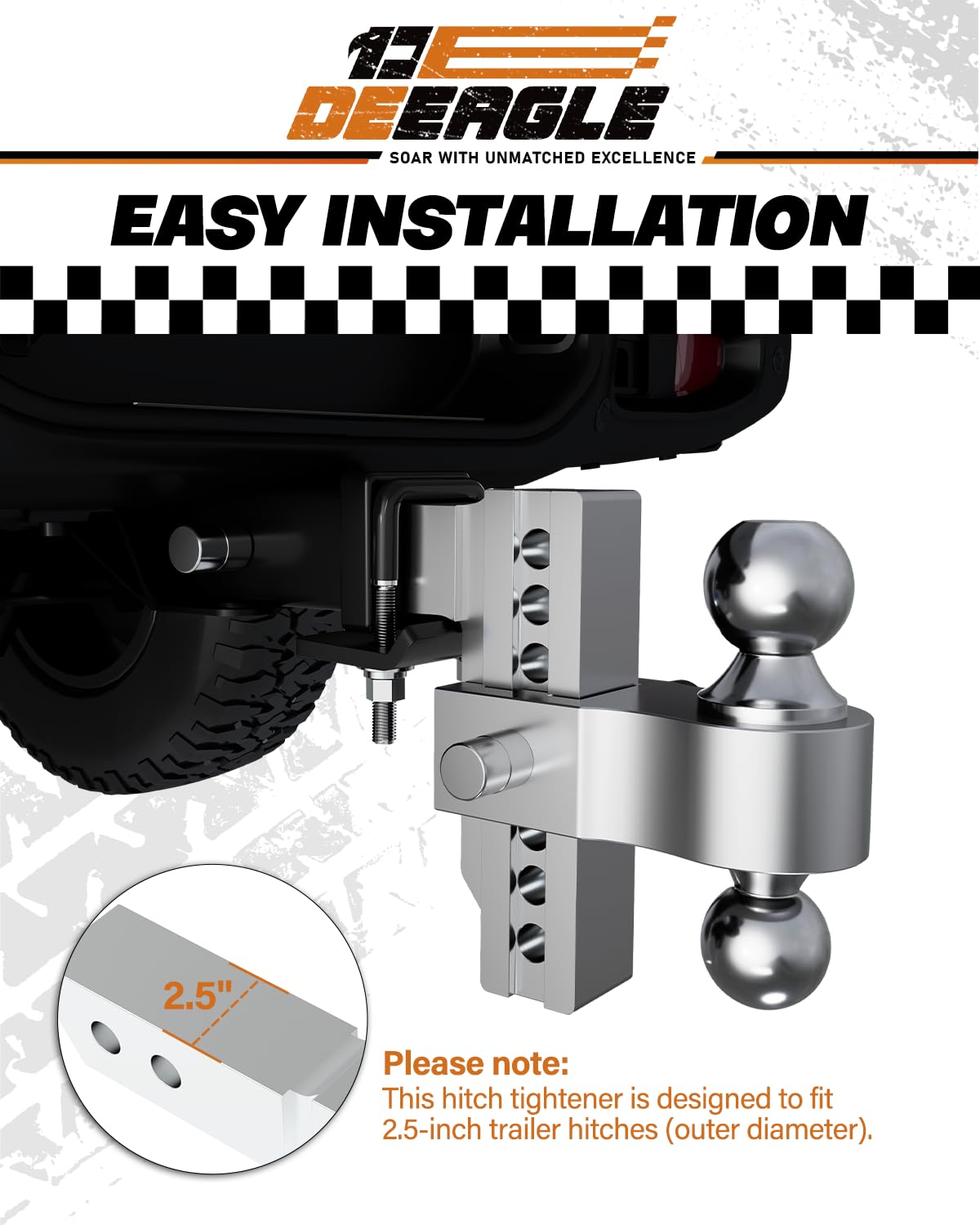 DEEAGLE hardware layout with washers and nuts for secure fastening