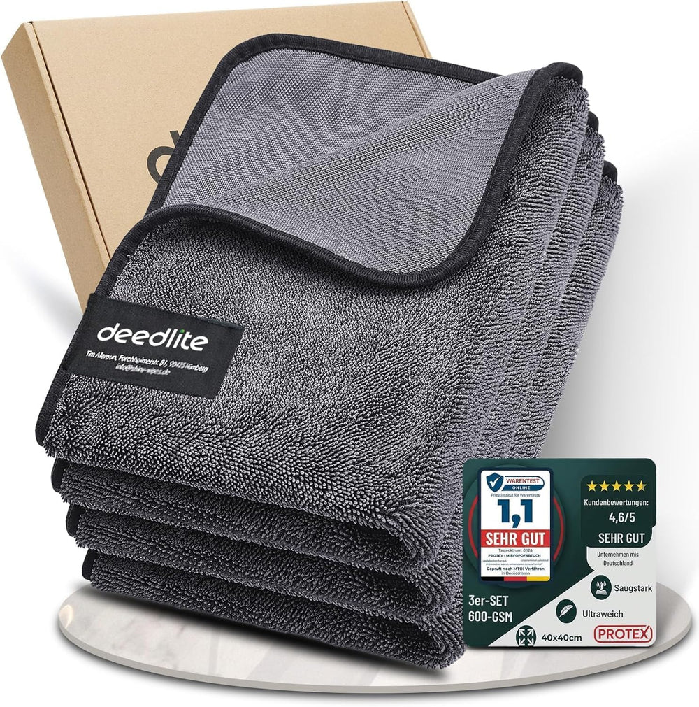 Deedlite front packaging showing towel and quick absorbency benefit