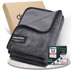 Deedlite front packaging showing towel and benefits