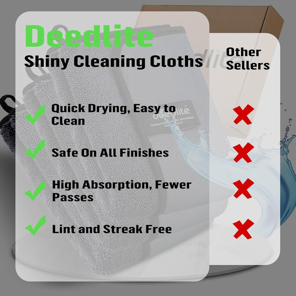 Deedlite label and hang hook detail for easy storage and quick-dry benefit