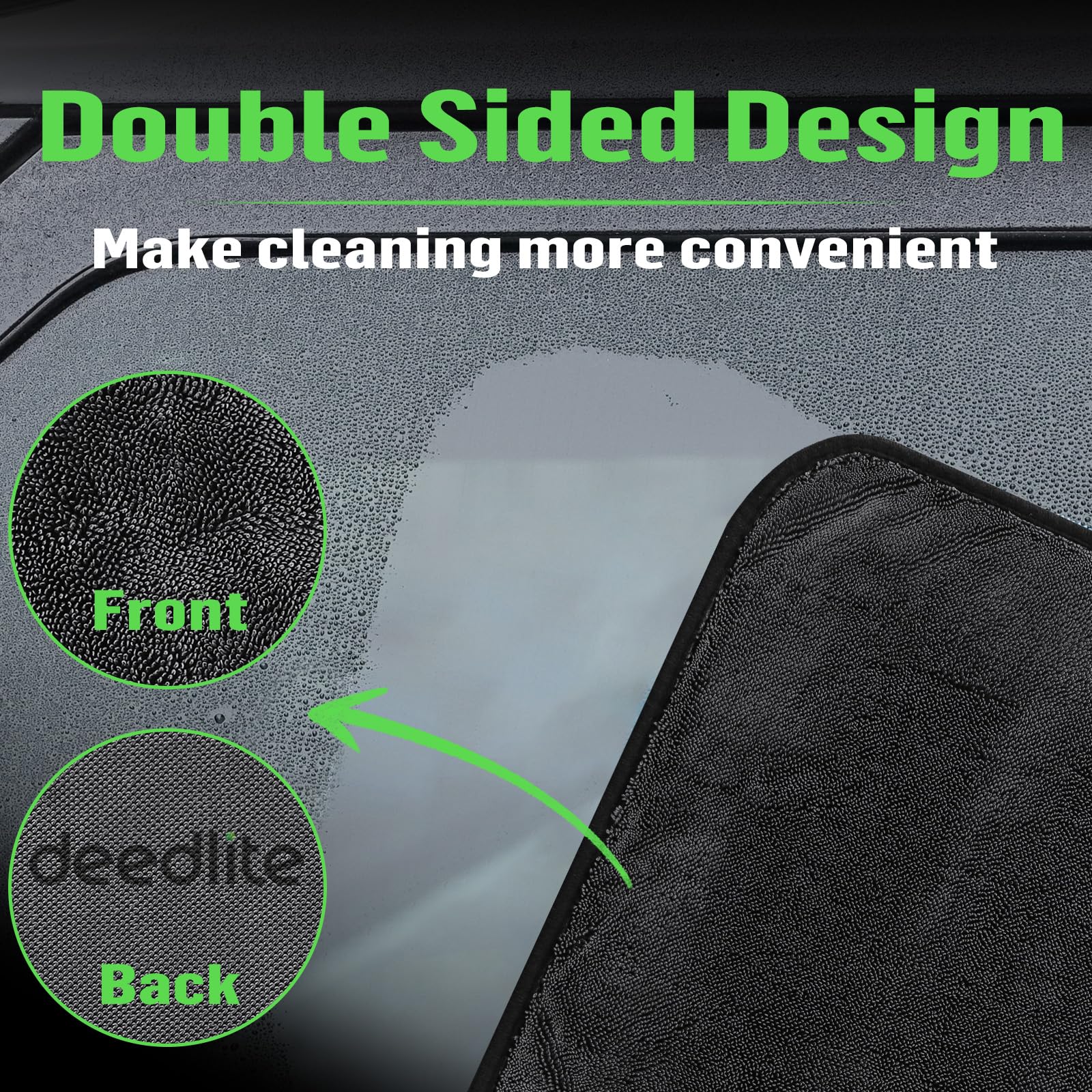 Deedlite towel wiping shower glass for quick water removal