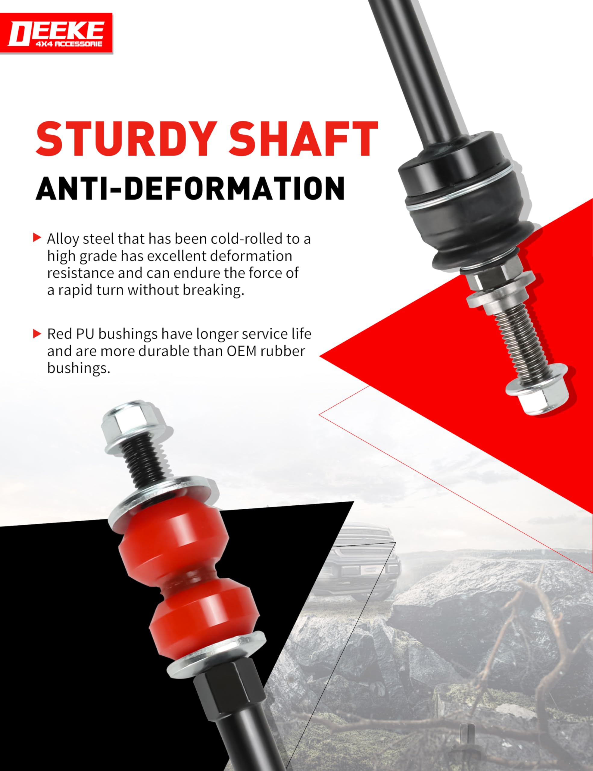DEEKE 4X4 installed on Ram 1500 front suspension demonstrating restored sway bar angle
