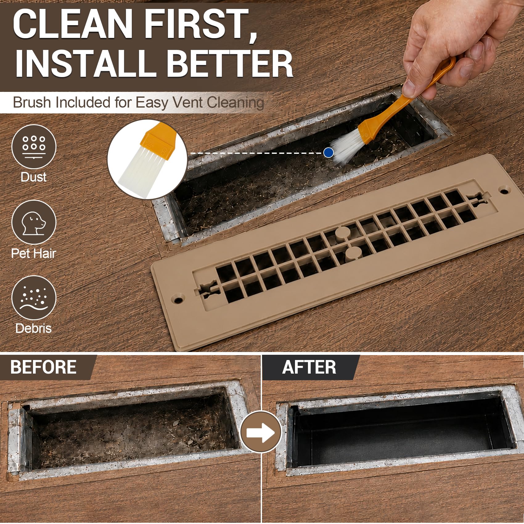 Deerdtride size scale with ruler at 2x10 showing correct fit for standard vents