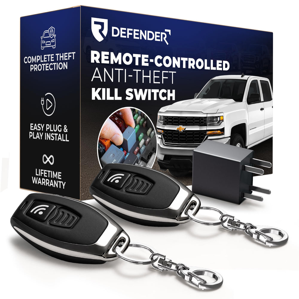 Defender module installed in engine fuse box showing discreet theft protection