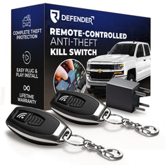 Defender module installed in engine fuse box showing discreet theft protection