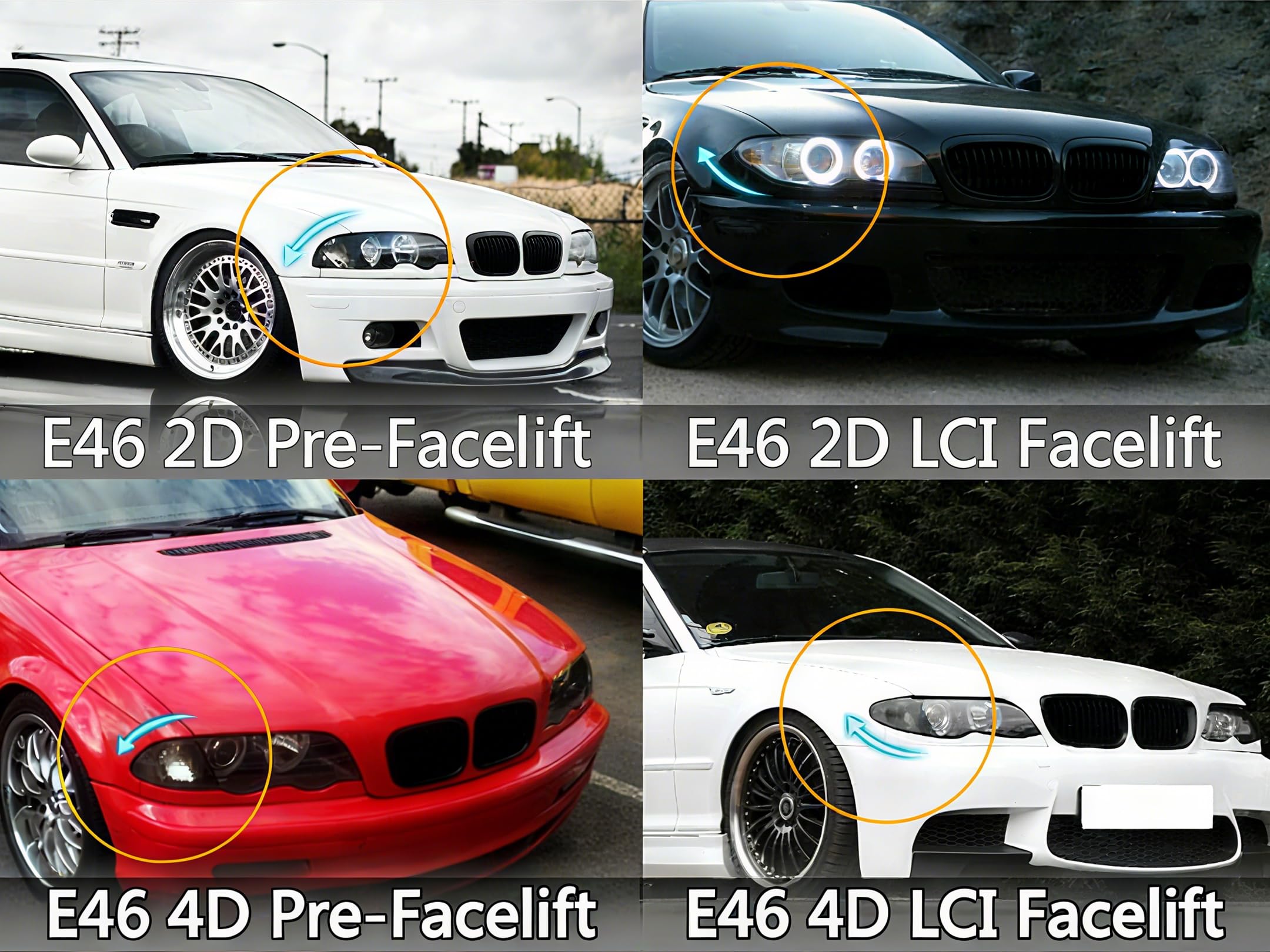 DEKEWEI lifestyle shot on street showing modernized E46 appearance