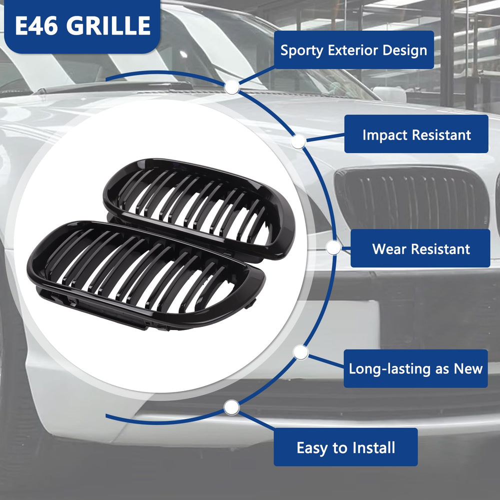 DEKEWEI side profile installed on E46 illustrating improved front look