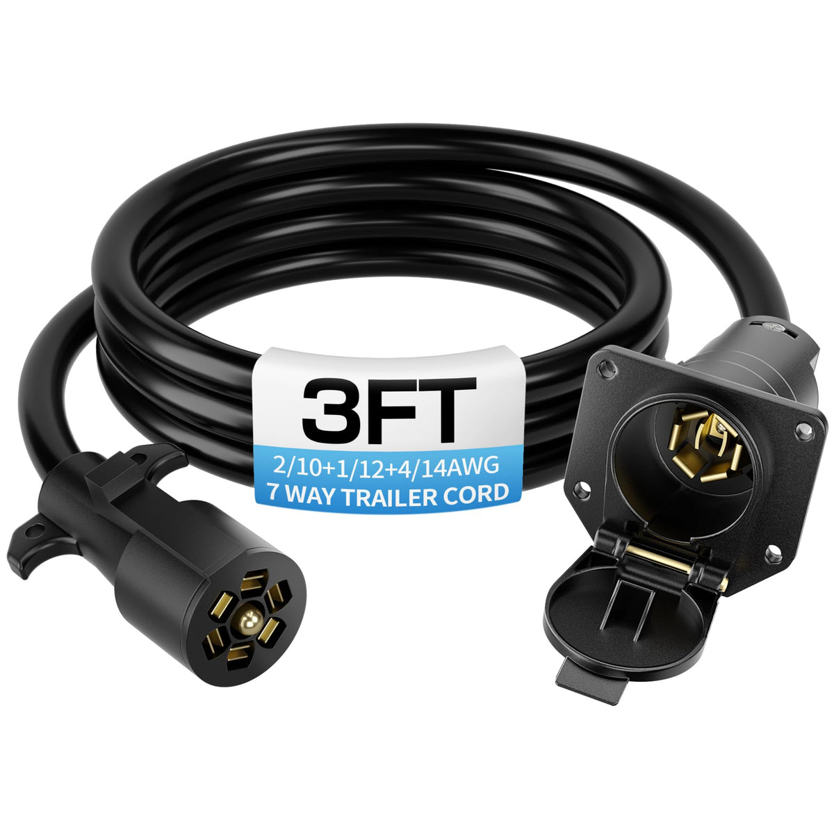 Deluwire front plug showing seven-pin connector and secure fit benefit