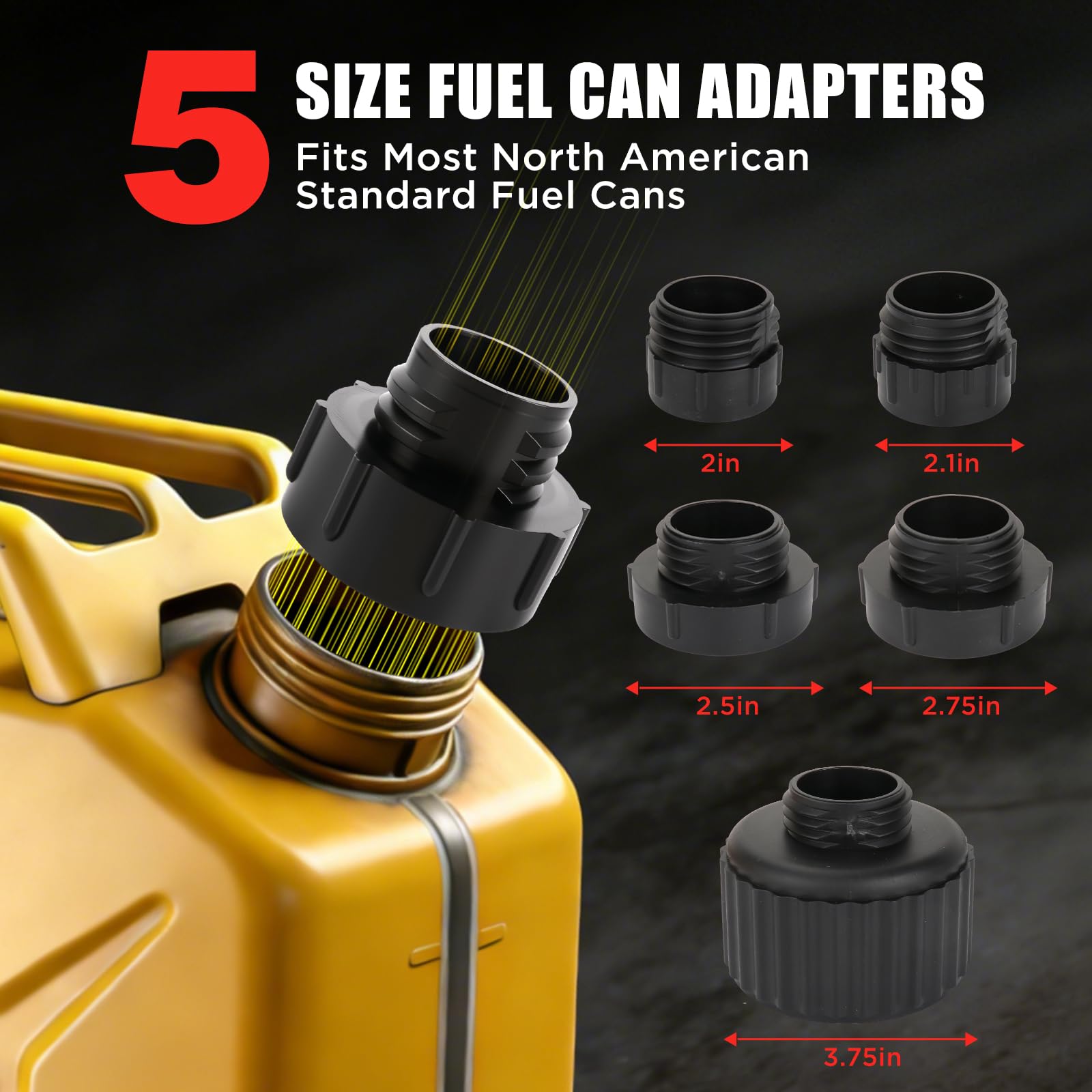 DEMAKIMI five adaptors displayed for versatile container fit