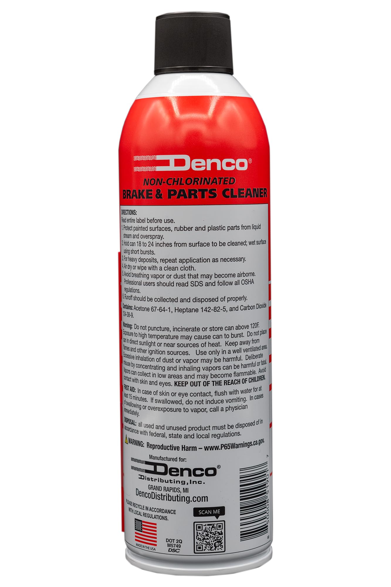 DENCO DISTRIBUTING, INC. back label with directions and safety information benefit