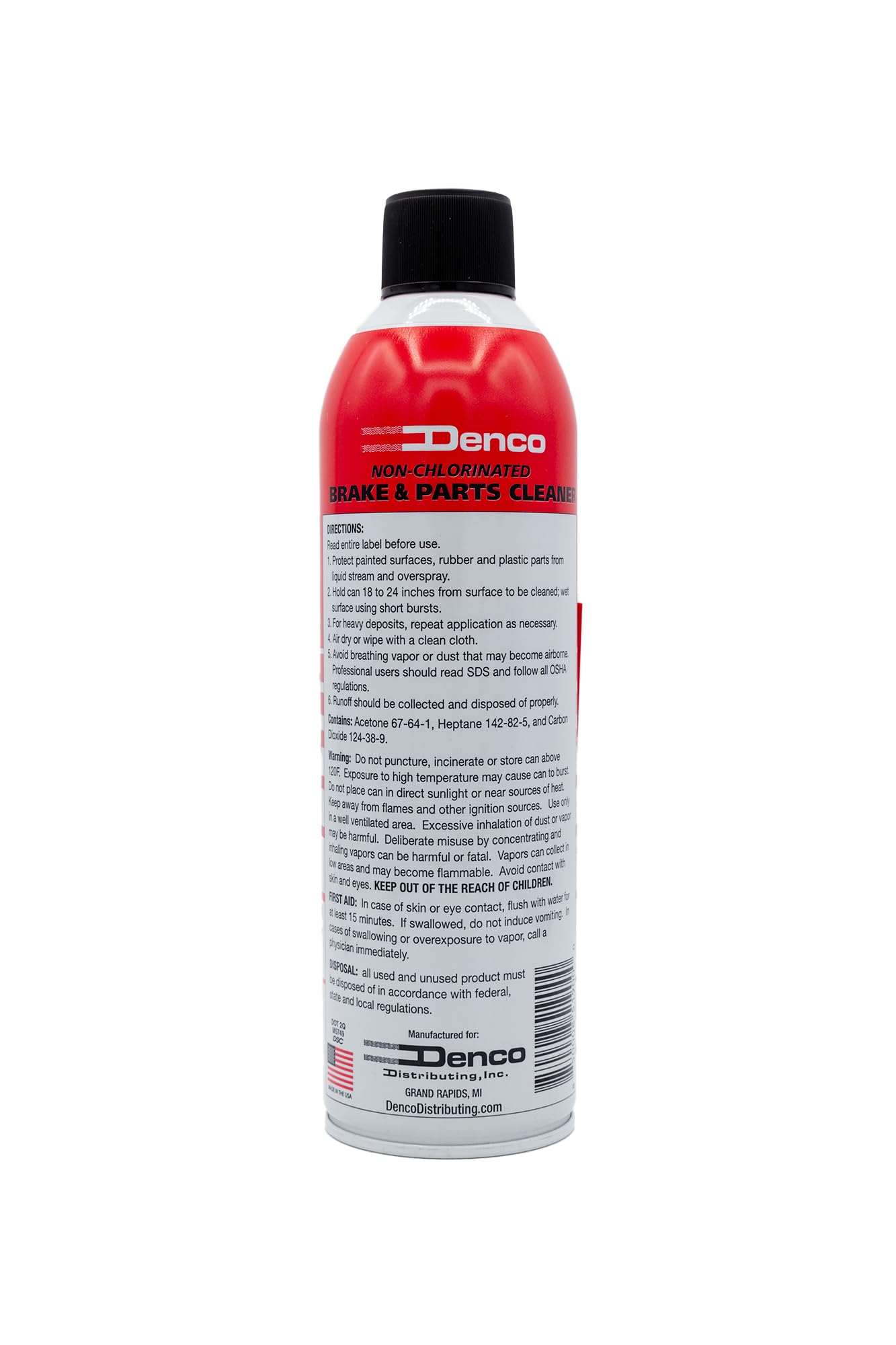 Denco DISTRIBUTING spraying on brake rotor showing quick contaminant removal