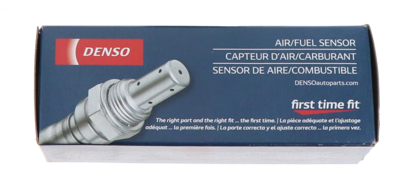 Denso sensor beside ruler illustrating exact harness length for correct reach during install